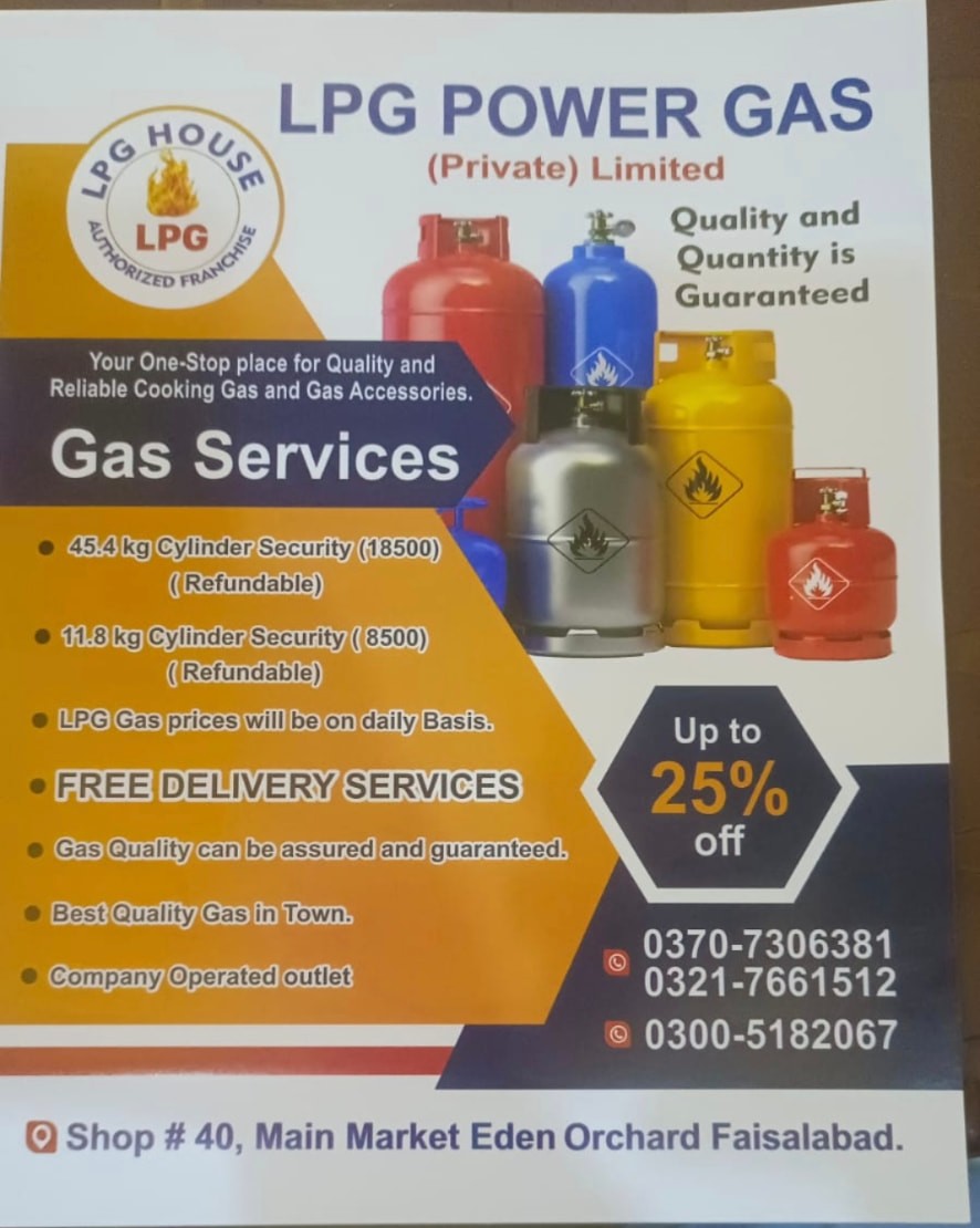 LPG Power Gas services flyer, up to 25% off
